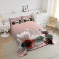 thumbnail image 4 of YST Florals Comforter Set King Size, Flowers Butterflies Stones Soft Bedding, Insect Animals Lakes Reflection Bedding Comforter Sets, White Red Natural Landscape Duvet Insert For Bedroom, 4 of 6
