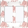 thumbnail image 6 of Metal Light Switch Plate Cover Cute Baby Elephant Pink ZOO006, 6 of 13