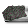 thumbnail image 3 of Flamingo Soft Flannel Fleece Blanket, Zoo Animals in Pink Vibrant Color Island Nature Fantasy Design Elements, Cozy Plush for Indoor and Outdoor Use, 60" x 80", Hot Pink Green Black, by Ambesonne, 3 of 6