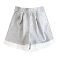 thumbnail image 4 of Sageysalite Athletic Shorts for Women Elastic High Waisted Ruffle Lace Hem Loose Fit Soft Sweet Summer Shorts, 4 of 6