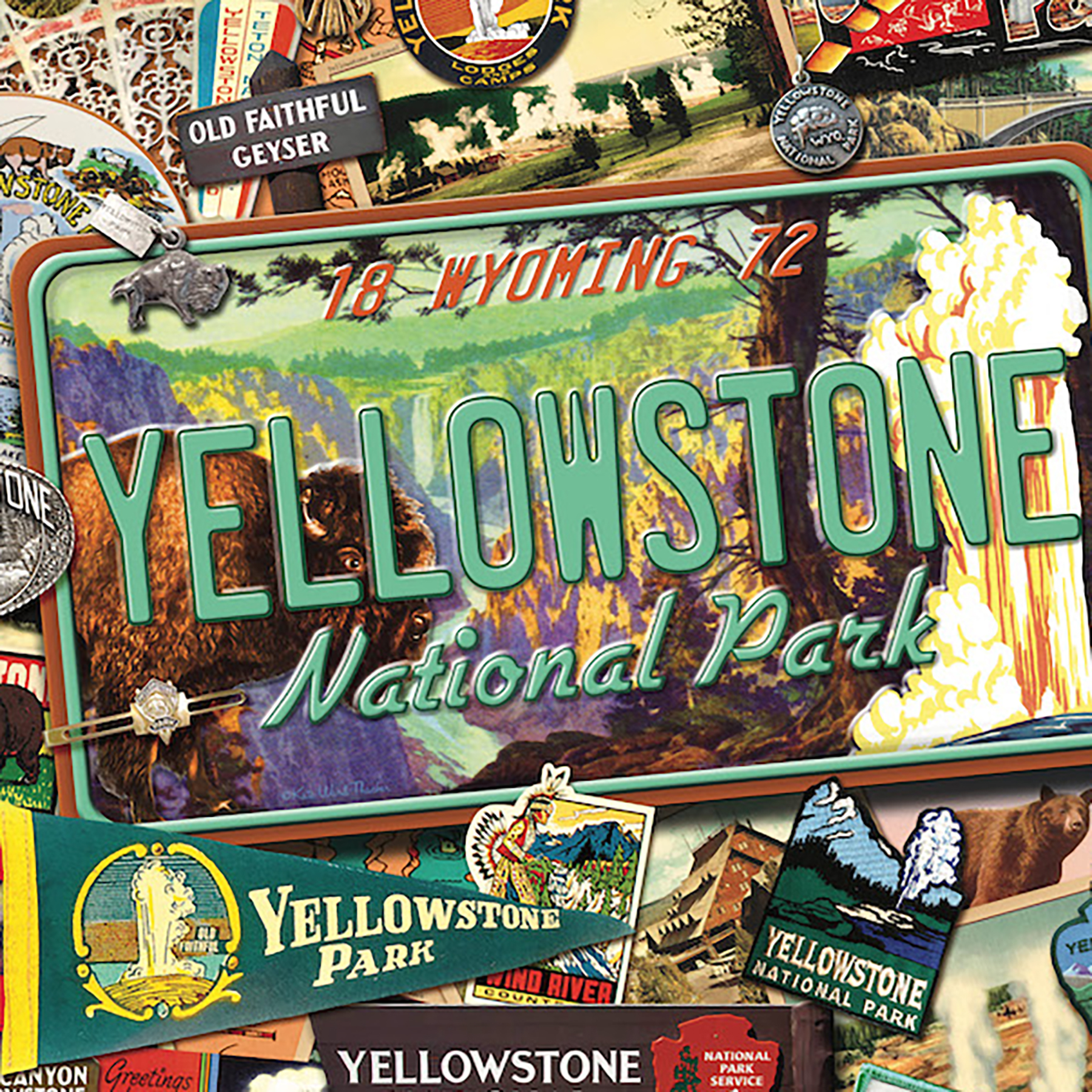 Hart Puzzles 1000-Piece Yellowstone National Park by Kate Ward Thacker Interlocking Jigsaw Puzzle