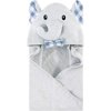 Hudson Baby Unisex Baby Cotton Animal Face Hooded Towel, Gingham Elephant, One Size