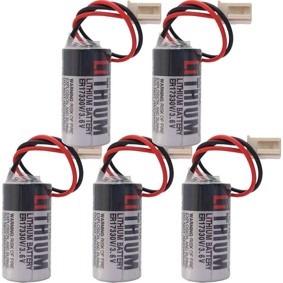 (Pack of 5) ER17330V 3.6V 1700mAh Battery with White Plug for EPSON R13ZA00600300 Body Battery