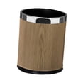 thumbnail image 4 of Cesta de basura Cesta de basura Elegante contenedor de basura moderno de cuero Contenedor para 14L Silver redonda, 4 of 9