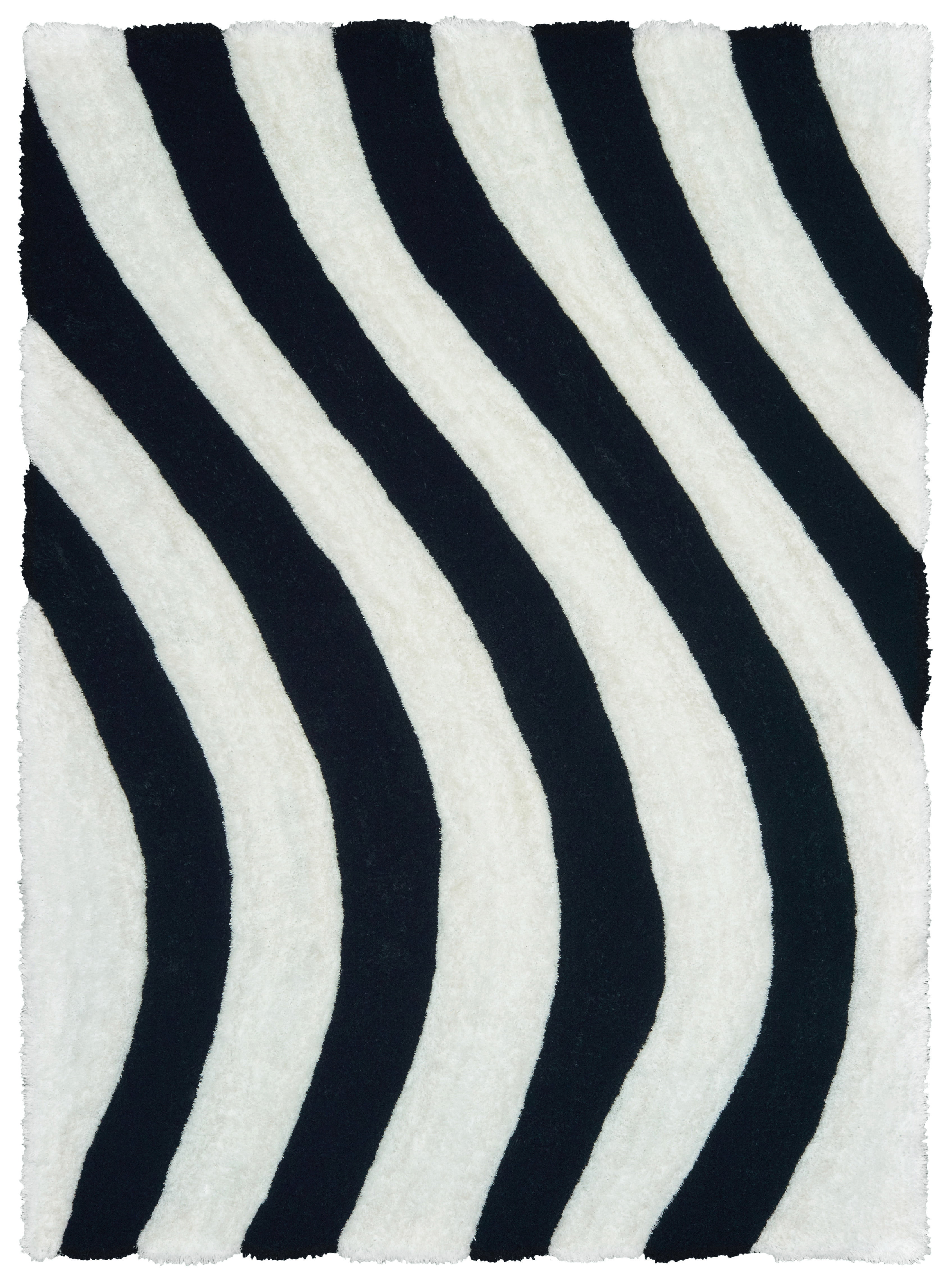 United Weavers of America Abstract Shag Contemporary Area Rugs, Black