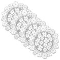 thumbnail image 1 of Heritage Lace DW-1400W-S 14 Po. Dogwood Doily Rond - Blanc - Ensemble de 4, 1 of 4