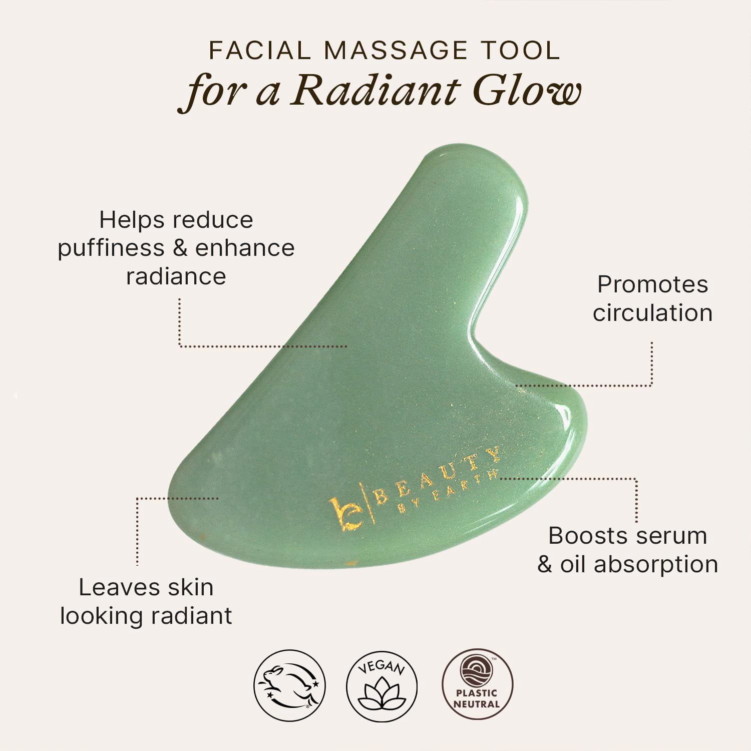 Beauty by Earth Facial Tool Duo Gift Set - Rose Quartz Roller and Jade Gua Sha
