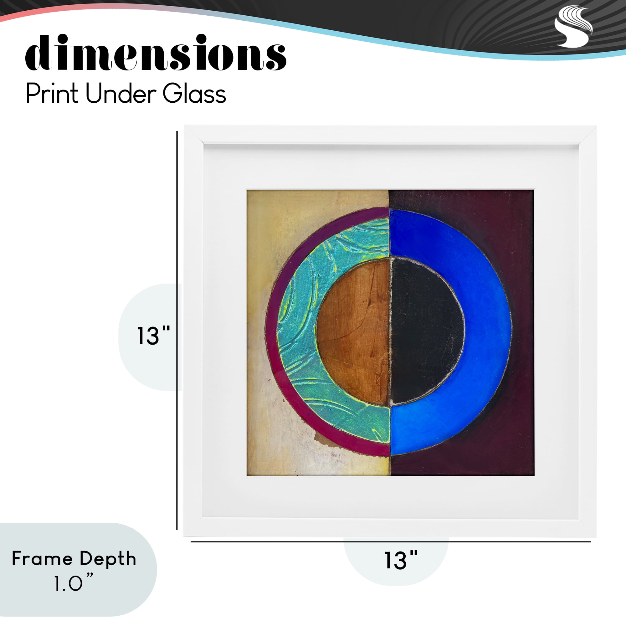 Stupell Industries Nautical Split Circle White Framed Print Under Glass, design by Matthew Finger