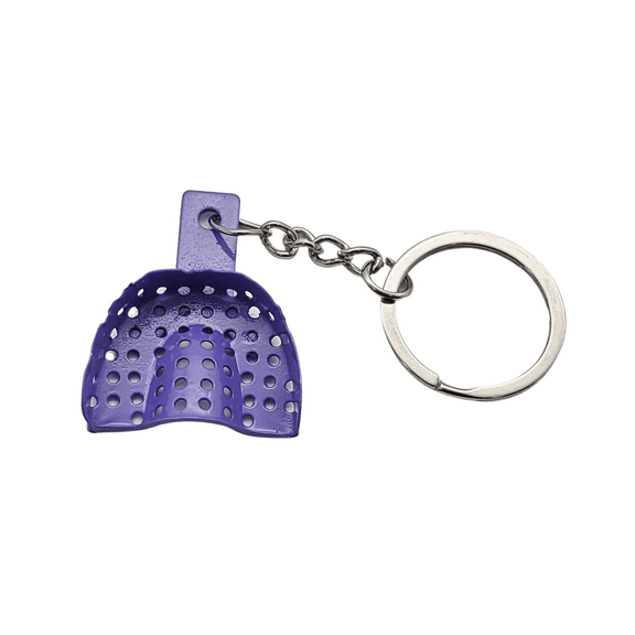 Dental Impression Tray Keychain Dentist Student Novelty Gift Stainless Steel Artman Instruments (Purple)