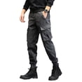 thumbnail image 3 of Liacowi Men Juniors Cargo Pants Oversized Casual Drawstring Pants Streetwear Long Cargo Trousers with Pockets, 3 of 7
