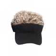 thumbnail image 3 of Men Women Flair Hair Sun Visor Cap with Fake Hair Wig Baseball Peaked Hat Cap, 3 of 5