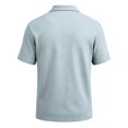 thumbnail image 4 of WULMLEO Mens Polo Shirts 2 Buttons Cotton Short Sleeve Tops Golf Collared Basic Tshirts Breathable Soft Classic Tees Cyan Polyester, 4 of 6