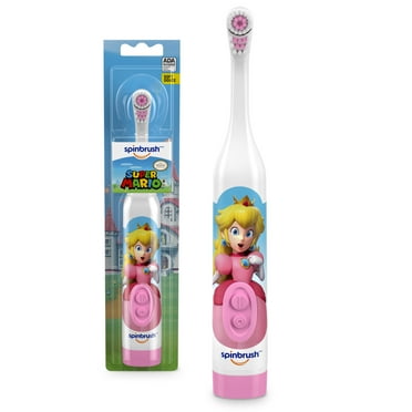 Princess Peach Kid’s Spinbrush Electric Toothbrush, Battery Powered, Soft Bristles, Ages 3 