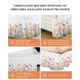 thumbnail image 6 of Spring Watercolor Ruffle Bed Skirt California King Size Colorful Butterfly Flowers Plants Adjustable Elastic Dust Bed Skirts Wrap Around Bedskirt Wrinkle Free Easy Fit with 18 Inch Drop, 6 of 8