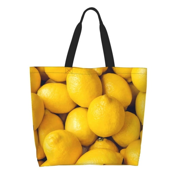 Disketp Ripe Yellow Lemon Bolsa Tote Estampada para Mujer, Bolso de Hombro y de Mano para Compras y Viajes