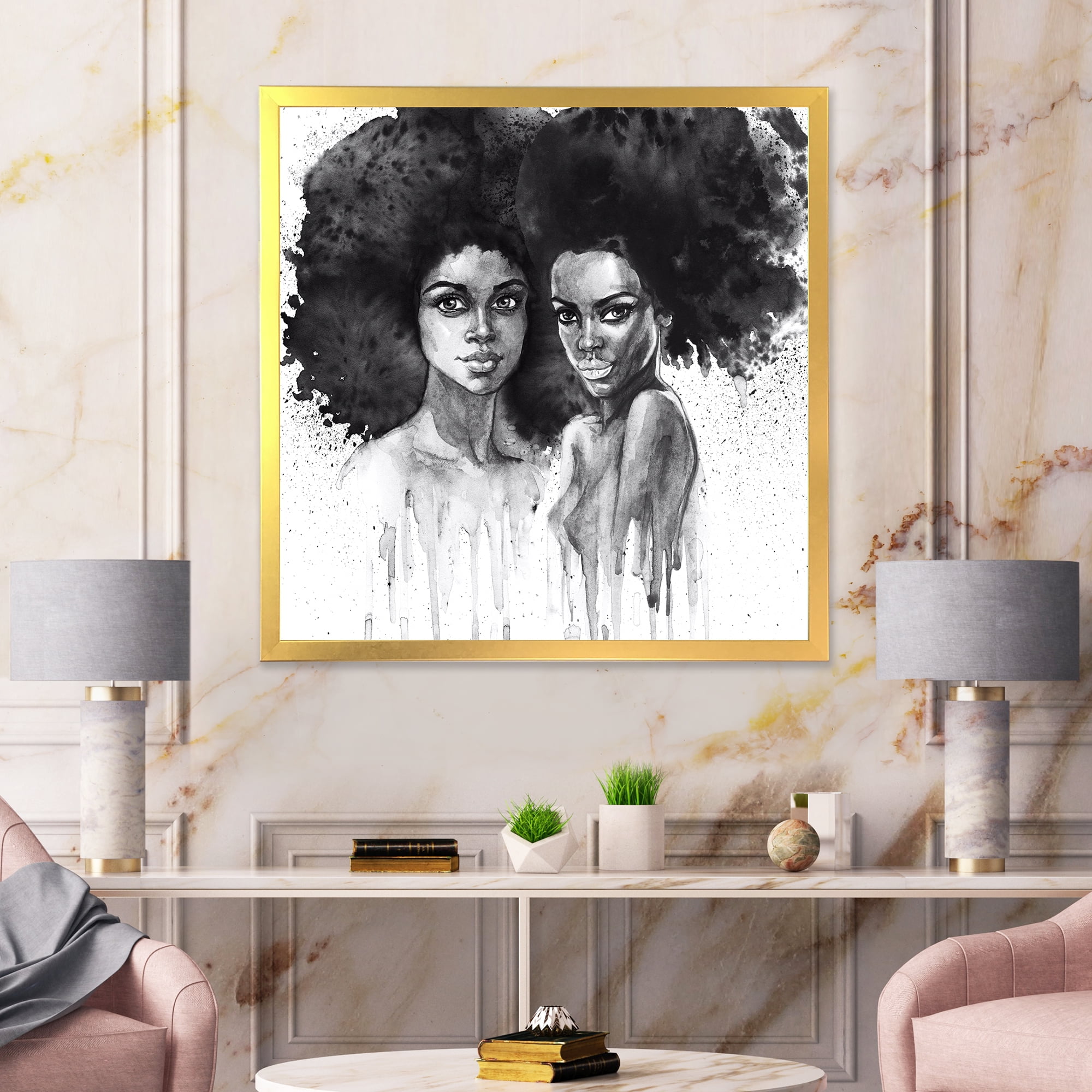 Designart 'Portrait of Afro American Woman XI' Modern Framed Art Print