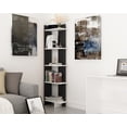 thumbnail image 3 of Alice 67" 5-Shelf Corner Bookcase, Black, 3 of 8