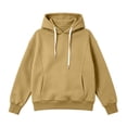thumbnail image 4 of Women's Solid Oversized Drawstring Pullover Hoodie, Fleece Loose Fit Kangaroo Pocket Hooded Sweatshirt, Size S-2XL, 4 of 4