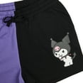 thumbnail image 3 of Kuromi Character Art Purple & Black Contrast Women's Sweat Shorts-Small, 3 of 6