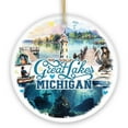 thumbnail image 7 of Artistic Great Lakes Michigan State Ornament, Ceramic Landscapes and Travel Souvenir and Gift, 7 of 7