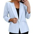 thumbnail image 5 of Baberdicy Women's Casual Jacket, Spring Autumn Lightweight Stand Collar Zip up Coat , Casual Solid Jacket, Everyday Zip Coat, Minimalist Layer Blue M, 5 of 5