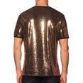 thumbnail image 3 of INSPIRE CHIC Camisetas de Hombre con Lentejuelas de Manga Corta Cuello Redondo para Fiesta Nocturna T-Shirts XL Champagne, 3 of 6
