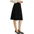 thumbnail image 4 of INSPIRE CHIC Women's Button Front Formal Work A-Line Midi Skirts, 4 of 6