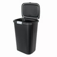 thumbnail image 3 of Hefty 13gal Odor Block Trash Can Black: Kitchen Touch-Top Garbage Can, Tight-Fitting Lid, Indoor, Rectangle, Matte Finish, 3 of 5