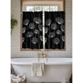 thumbnail image 4 of Spring Dandelion Bathroom Window Curtain, Modern Country Flower Black White Light Filtering Coffee Kitchen Curtains, Bedroom Living Room Curtains 2 Panel 84"x54", 4 of 6