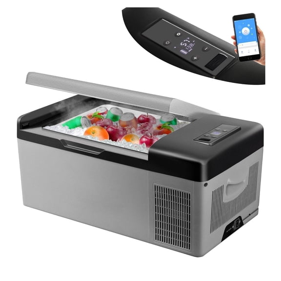 12V Car Refrigerator 16Qt, Portable Mini Fridge -4°F-68°F App Control, DC/AC Cooler for Truck RV Boat Camping & Home - Fast Cooling & Battery Protection