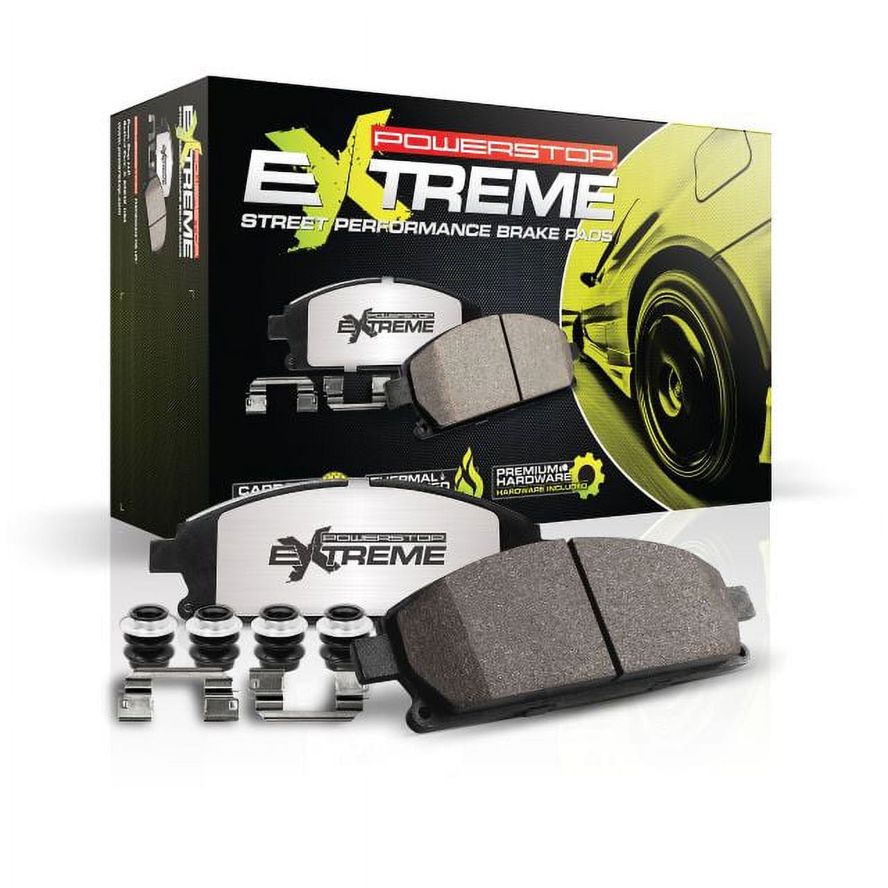 Power Stop Z36-1602 : Low-Metallic NAO Front, Brake Pads, 4