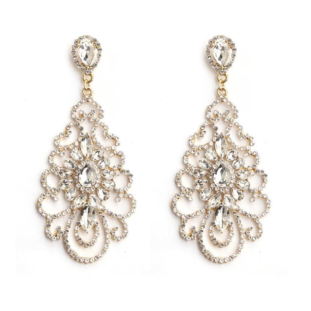 Guardurnaity Pendientes colgantes de araña con diamantes de imitación, modernos y encantadores para bodas y fiestas. Ropa, zapatos y accesorios Miscelánea