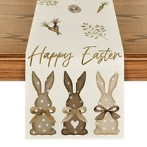 Sm:)e Carrot Bunny Happy Easter Table Runner for Dining Table 13 x 72 Inch, Seasonal Holiday Table Decoration