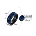 thumbnail image 5 of 8 Styles Silver/Black/Gold/Blue Spinner Chain Cz Band Stainless Steel Spin Ring, 5 of 8