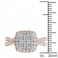 thumbnail image 4 of 2ct TW Diamond 14K Rose Gold Cluster Halo Twisted Shank Engagement ring, 4 of 5