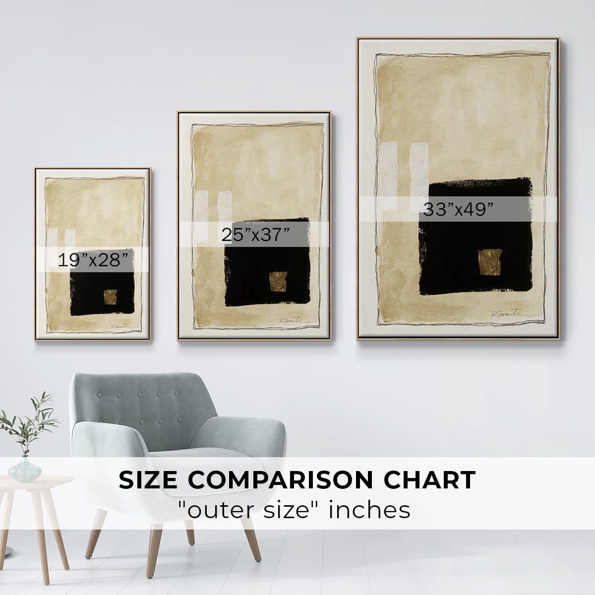 Inner Musing I Framed Premium Gallery Wrapped Canvas - Ready to Hang - 25 x 37 - Natural Wood Floating Frame