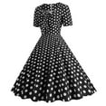 thumbnail image 3 of Womens Cocktail Dress Polka Dot Vintage A Line Swing Sleeveless Midi Dress for Evening Parties Wedding Guest Casual Dresses, 3 of 8