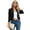 black, variant on Womens Cropped Blazer Casual Business 3/4 Sleeve Collarless Open Front Cardigan Work Jacket Shrug