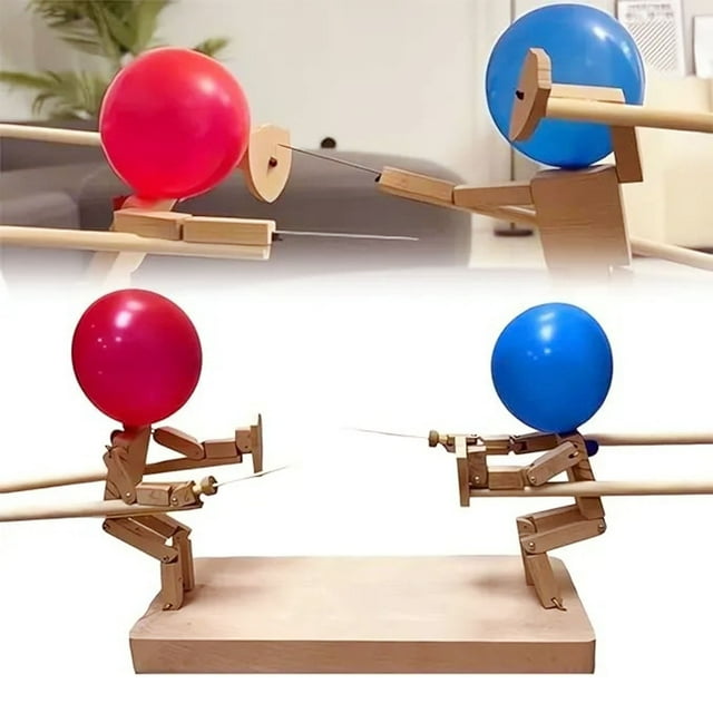 Títeres de Esgrima Juguetes, DiverTido Jugador de 2 Tínteres de Esgrima Creatividad Hecha A Mano Para Fiesta