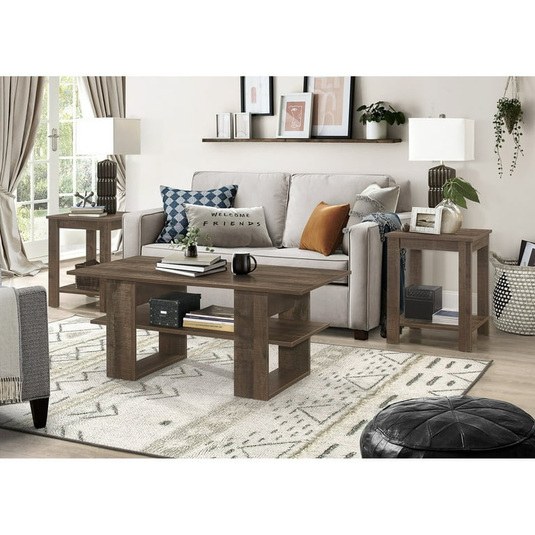 Light gray coffee table set discount