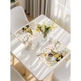 thumbnail image 5 of Yellow Gnomes Placemats Set of 4, Spring Floral Bees Daisy Branches Watercolor Placemats for Dining Table, Place Mats for Kitchen Tabletop, Waterproof Wipeable Dining Table Mats Set, 5 of 9
