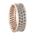 thumbnail image 3 of Natural 4CT Round Cut Diamond Concave 3Row Anniversary Wedding Eternity Band Ring 18k Gold G SI1, 3 of 3