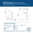thumbnail image 2 of Ove Decors Tampa 62-1/16 in. W x 72 in. H Alcove Hinge Frameless Shower Door in Black, 2 of 17