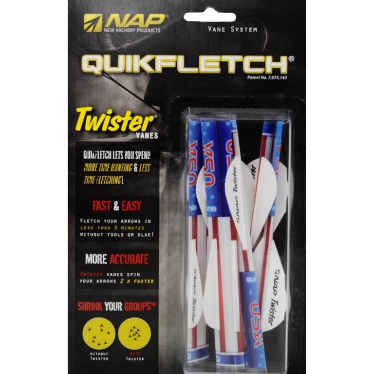 NAP Quikfletch Twister Vane System 2in American Pride