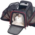 thumbnail image 3 of Bolsa De Transporte Para Mascotas Bolsa de viaje para mascotas de doble expansión aprobada por la aerolínea (negro S) Wdftyju Libre de BPA, 3 of 4