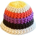 thumbnail image 4 of CoCopeaunts Bucket Hat Mix Colors Strip Autumn Winter Handmade Thick Knit Bowler Hat Matching Foldable Floppy Fisherman Hat, 4 of 8
