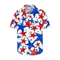 thumbnail image 4 of American Flag Shirts Men Patriotic Shirt for Men Men Red White and Blue Shirt Men Fourth of July Shirt Mens Memorial Day Shirts Men's Printed Hort Sleeve Turndown Collar Blouse, 4 of 5