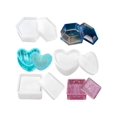 thumbnail image 1 of 3pcs/set Box Shaped Resin Molds Including Jewelry Box Shaped Silicone Resin Mold With Heart Design, Hexagonal Storage Box Mold And Square Mold For Making Resin Crafts, 1 of 5