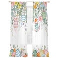thumbnail image 2 of Sheer Curtain Panels Easter Eggs Voile Window Curtains Colorful Egg Flower Leaves Butterfly Window Treatments Ligh Filtering Privacy Curtain Drapes for Bedroom Living Room 2 Panel Set 84 Inch Length, 2 of 9