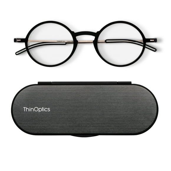 ThinOptics FrontPage collection - Manhattan Brown 1.0 Glasses with Milano Black Case